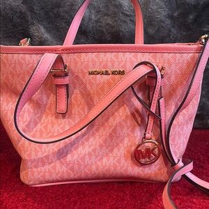 Michael Kors Pink Tote with Gold Hardware